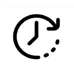 Clock and gear icon representing efficient, automated processes designed to save time