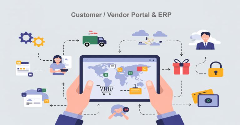 A secure online portal interface displaying user login, navigation menu, and dashboard features—providing centralized access to services, data, and account management tools.